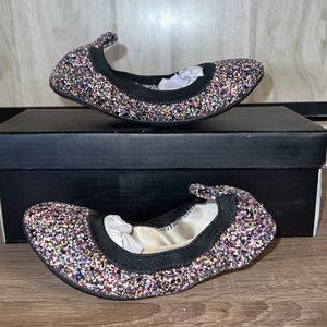 YS Yosi Samra miss Samara Rainbow chunky glitter ballet flats. Size 12C